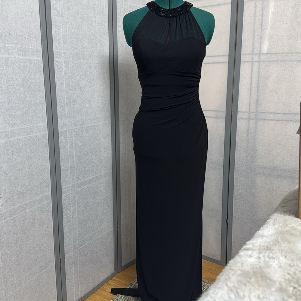Black Cache High Neck Formal Gown